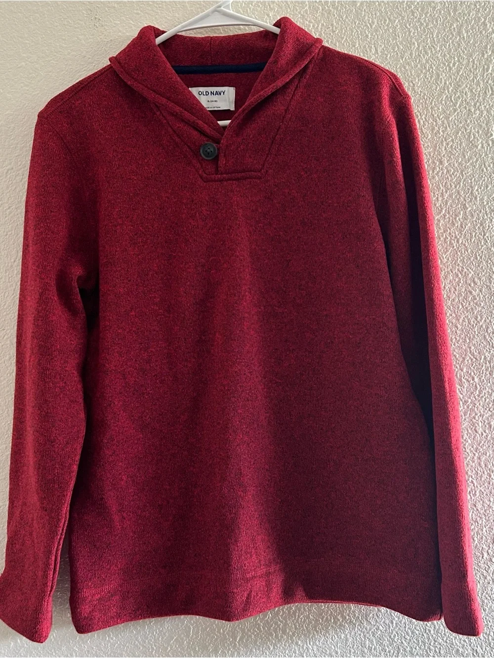 NWT Old Navy Boys’ Red V-Neck Shawl Collar Sweater